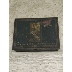 Vintage Art Deco Metal Cutex Five Minute Set Advertising Tin Litho Box Manicure